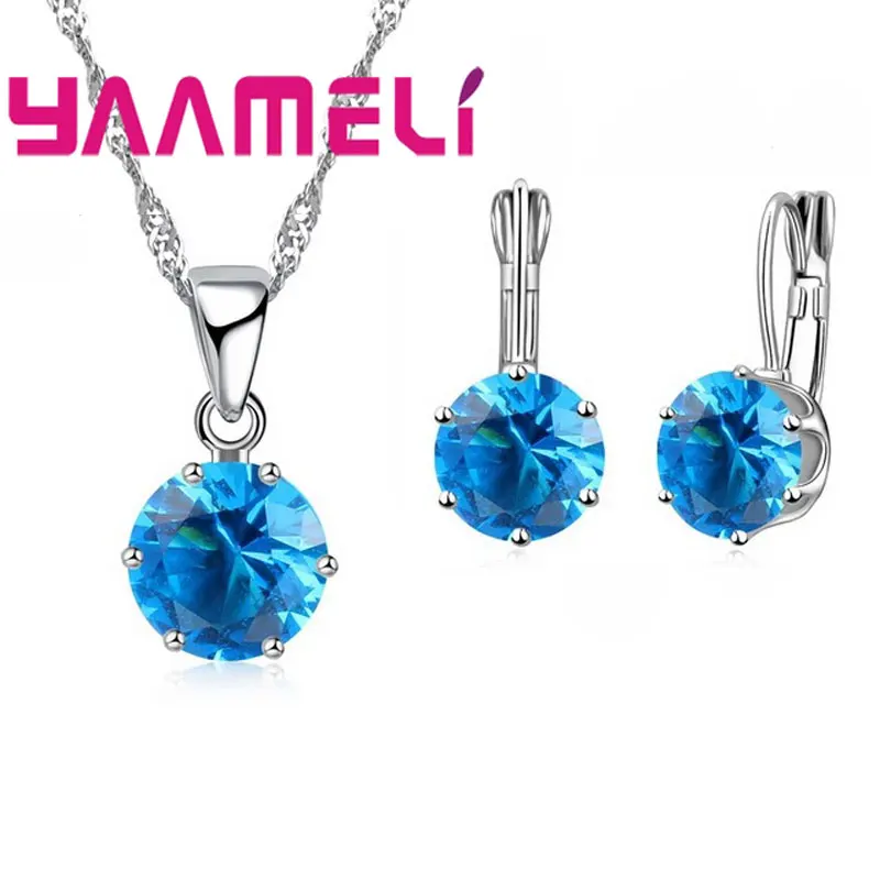 Factory Price 17 Colors Women Wedding Fashion 925 Sterling Silver Pendant Necklace Earrings Jewelry Sets Wholesale
Factory Price 17 Colors Women Wedding Fashion 925 Sterling Silver Pendant Necklace Earrings Jewelry Sets Wholesale