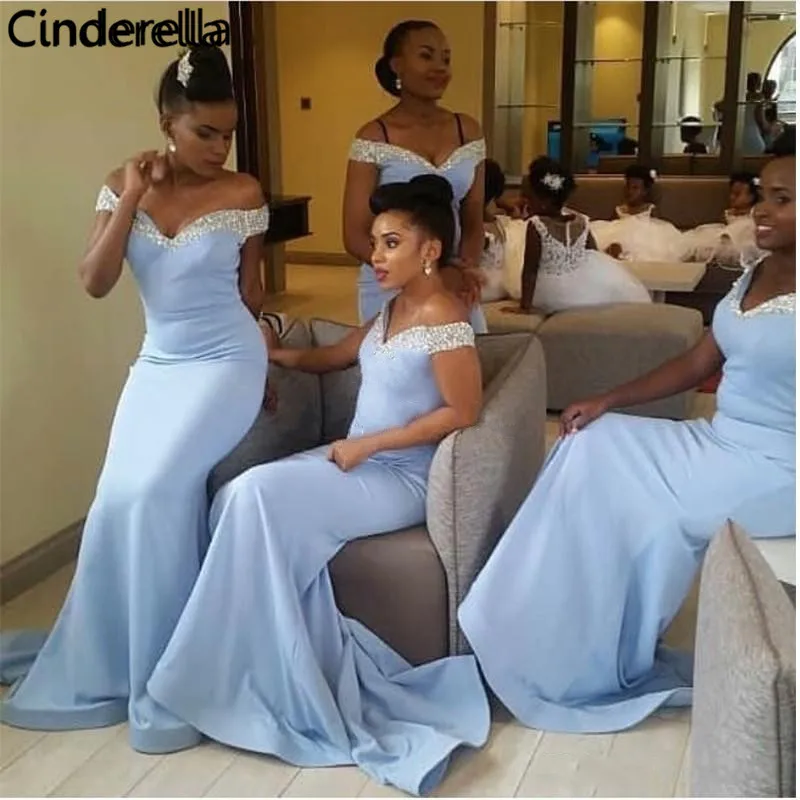 Cinderella Baby Blue V-Neck Sleeveless Floor Length Crystal Beading Satin Mermaid Bridesmaid Dresses Wedding Party Dresses
Cinderella Baby Blue V-Neck Sleeveless Floor Length Crystal Beading Satin Mermaid Bridesmaid Dresses Wedding Party Dresses