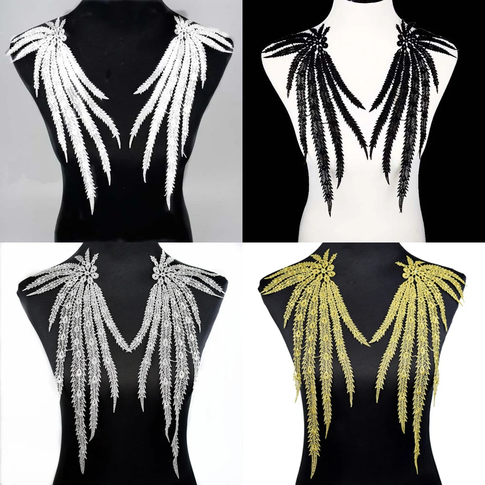 1 Pair Peacock Lace Neckline Collar Fabric Dress Applique Motif Blouse Sewing Trims DIY Costume Decoration Accessories
1 Pair Peacock Lace Neckline Collar Fabric Dress Applique Motif Blouse Sewing Trims DIY Costume Decoration Accessories