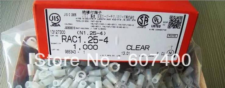 RAC1.25-4 CLEAR COLOR TERMINAL Connectors terminals housings 100% new parts RAC1.25-4(N1.25-4)CLR
RAC1.25-4 CLEAR COLOR TERMINAL Connectors terminals housings 100% new parts RAC1.25-4(N1.25-4)CLR