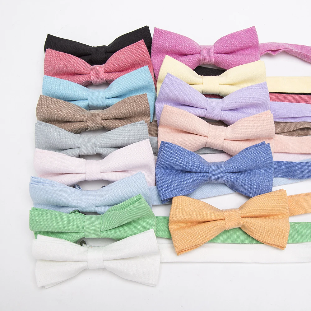 Bowtie 100% Cotton plain dyed Solid Bow Tie Party Accessories Gift Men Adjustable Formal wedding Butterfly Necktie
Bowtie 100% Cotton plain dyed Solid Bow Tie Party Accessories Gift Men Adjustable Formal wedding Butterfly Necktie