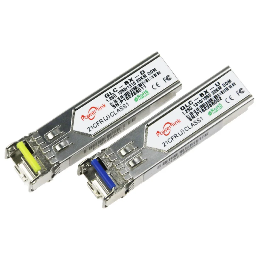 1 пара 10G 10km LC разъем gbic одномодовый одноволоконный SFP + модуль WDM/BIDI 10KM A/B