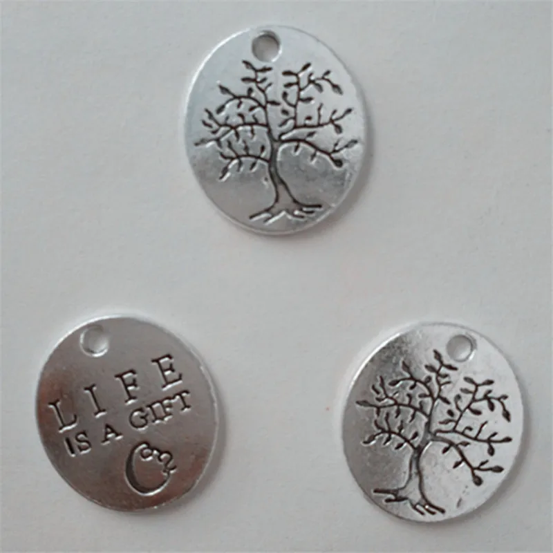 nevstop 100Pcs/lot Antique Silver Fashion Plant Tree Charms LIFE IS A GIFT Tree Charms 18x20mm Jewelry Accessories
nevstop 100Pcs/lot Antique Silver Fashion Plant Tree Charms LIFE IS A GIFT Tree Charms 18x20mm Jewelry Accessories