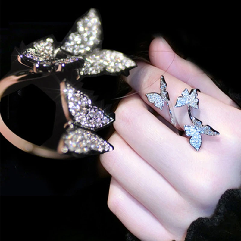 Luxury Butterfly Open Rings for Wedding Party Jewelry Clear CZ Zirconia Adjustable Ring Accessories
Luxury Butterfly Open Rings for Wedding Party Jewelry Clear CZ Zirconia Adjustable Ring Accessories