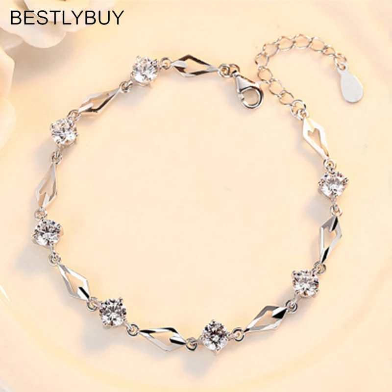 Original 925 Sterling Silver Bracelet For Women Geometric Hollow Round Clear Zircon Crystal Charm Bracelets Fashion Jewelry Gift
Original 925 Sterling Silver Bracelet For Women Geometric Hollow Round Clear Zircon Crystal Charm Bracelets Fashion Jewelry Gift