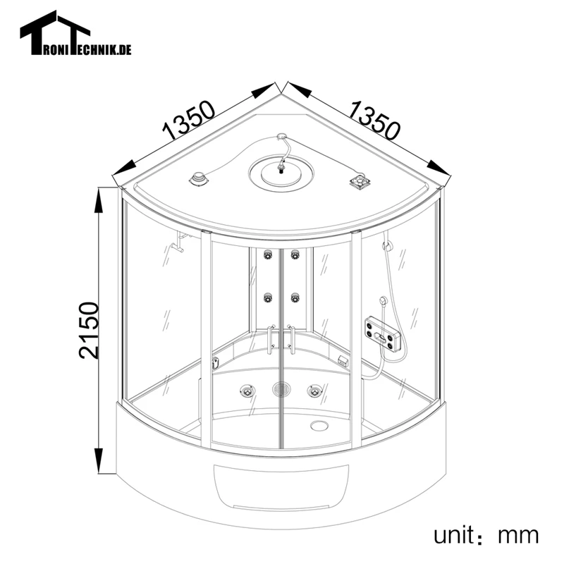 1350 мм паровой душ массажная ванна углу кабина в номере прогулки сауны