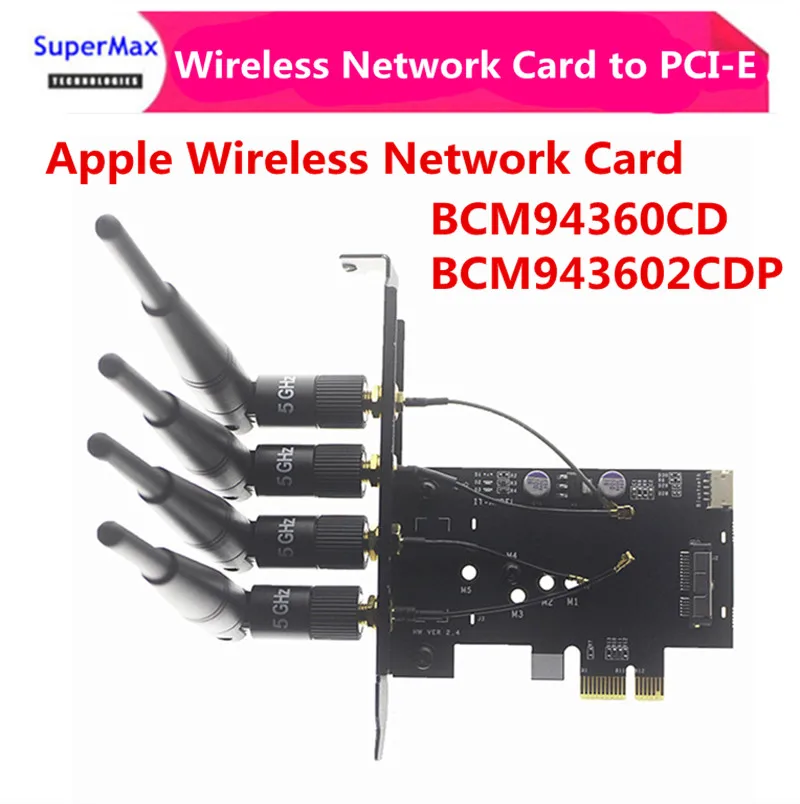 Новый беспроводной сетевой адаптер bcm9360cd BCM943602CDP, плата адаптера для переоборудования настольных ПК PCI-E
Новый беспроводной сетевой адаптер bcm9360cd BCM943602CDP, плата адаптера для переоборудования настольных ПК PCI-E