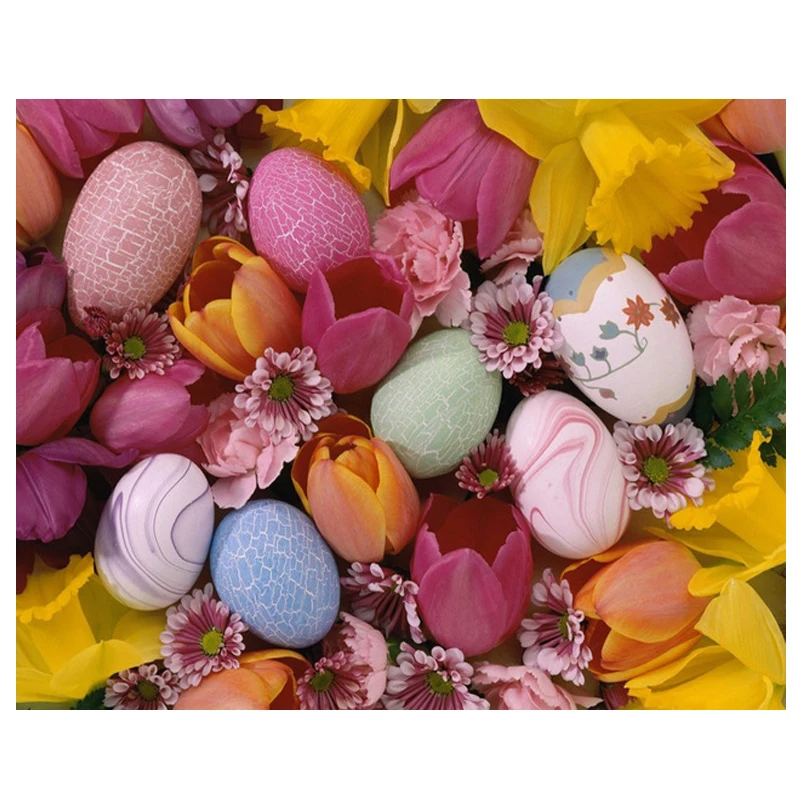Полноразмерная картина с пасхальными яйцами Алмазная мозаика полноразмерная
