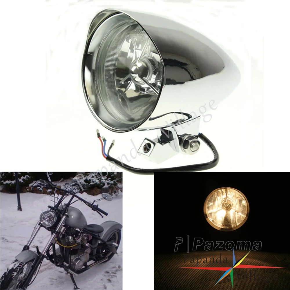Chrome Billet Aluminum H4 Bulb LED 4 1/2" Motorbike Headlight Custom Motorcycle Headlamp for Harley Big Twins Sportster XL
Chrome Billet Aluminum H4 Bulb LED 4 1/2" Motorbike Headlight Custom Motorcycle Headlamp for Harley Big Twins Sportster XL