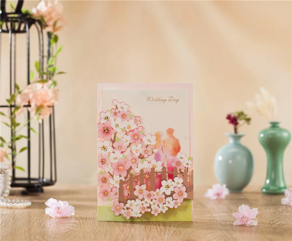 New arrival 50pcs/set free envelop and free seal Bride&Groom style floral decoration Wedding Invitation CW7027
New arrival 50pcs/set free envelop and free seal Bride&Groom style floral decoration Wedding Invitation CW7027