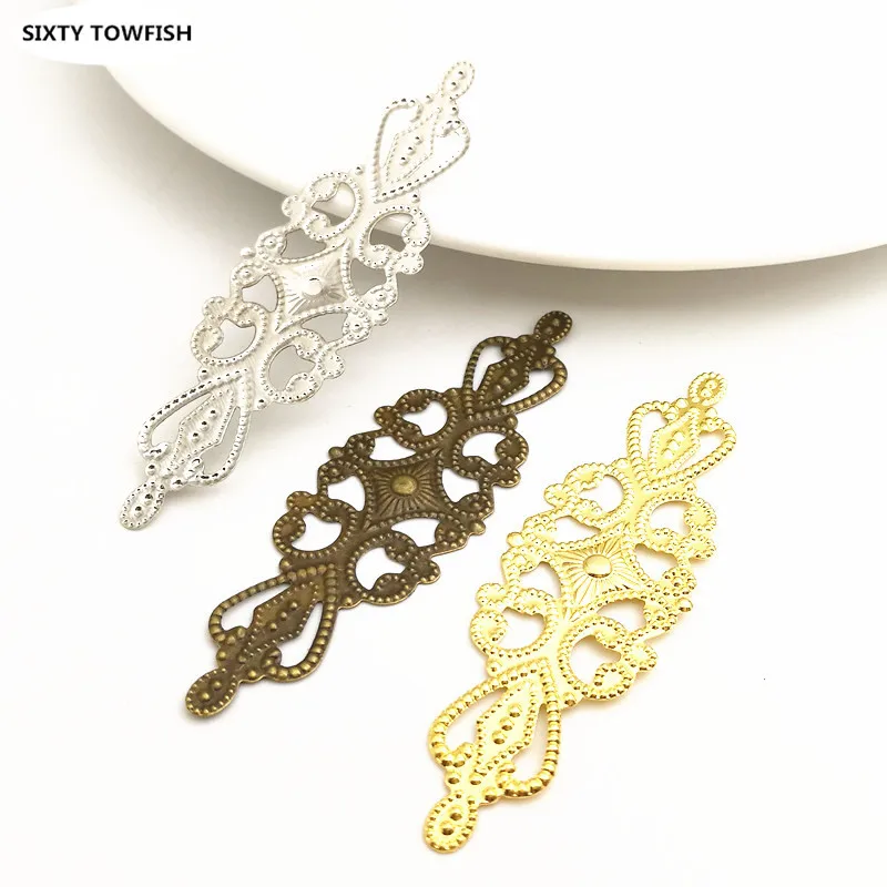 20 pcs/lot 65x20mm Gold color/White K/Antique bronze Metal Filigree Flowers Slice Charms Jewelry Components Findings B1071703
20 pcs/lot 65x20mm Gold color/White K/Antique bronze Metal Filigree Flowers Slice Charms Jewelry Components Findings B1071703