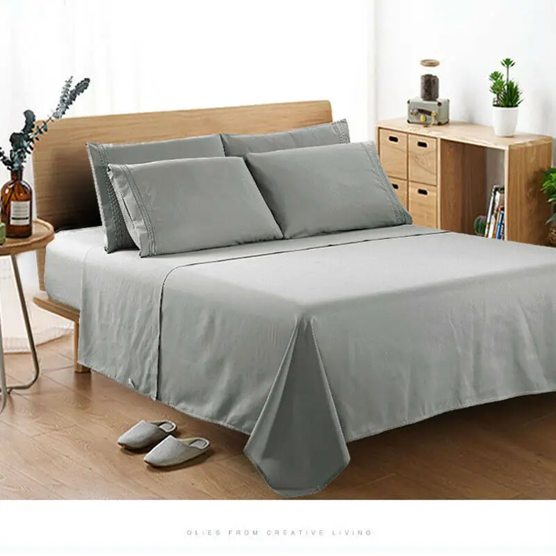 New Luxury Comfortable 4 Piece Complete Bedding Set Duvet Cover With Bed Sheet & 2 Pillow Cases Solid Color
New Luxury Comfortable 4 Piece Complete Bedding Set Duvet Cover With Bed Sheet & 2 Pillow Cases Solid Color