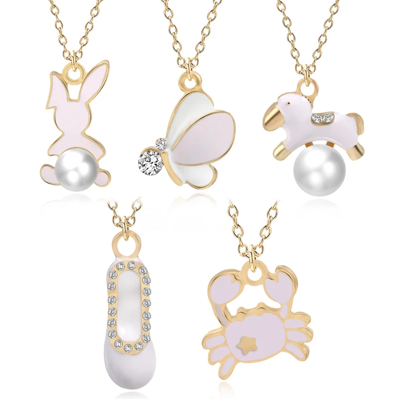 Cartoon Enamel Animal Necklace Women Kawaii Pearl Crystal Rabbit Bee Horse Shoe Crab Pendant Necklace Fashion Choker Jewelry
Cartoon Enamel Animal Necklace Women Kawaii Pearl Crystal Rabbit Bee Horse Shoe Crab Pendant Necklace Fashion Choker Jewelry
