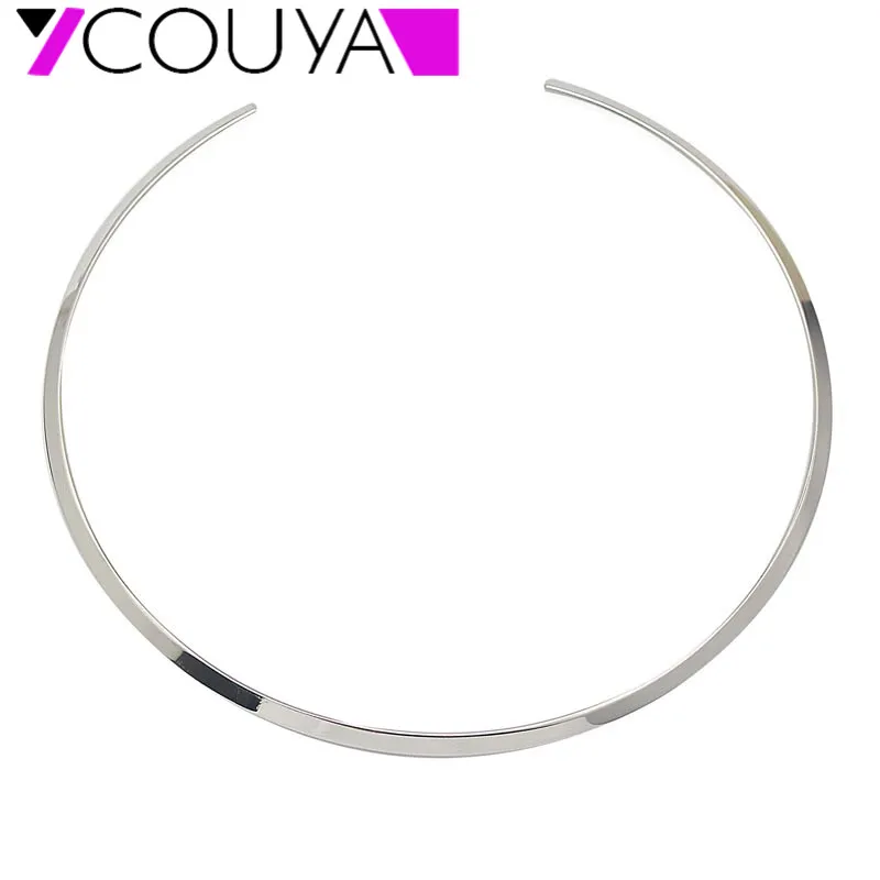2017 Women's Collar Choker Necklace Silver Color Punk Style Max Big Circle Metal Necklaces for Women Neck Wide Necklace|choker necklace|collar