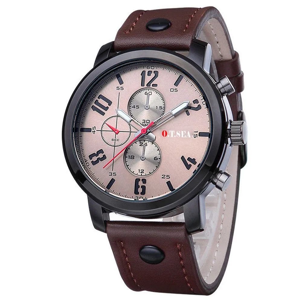Mens Watch Military Sports Quartz Wrist Watches, Luxury PU Leather Wristwatches Reloj de hombre T2
Mens Watch Military Sports Quartz Wrist Watches, Luxury PU Leather Wristwatches Reloj de hombre T2