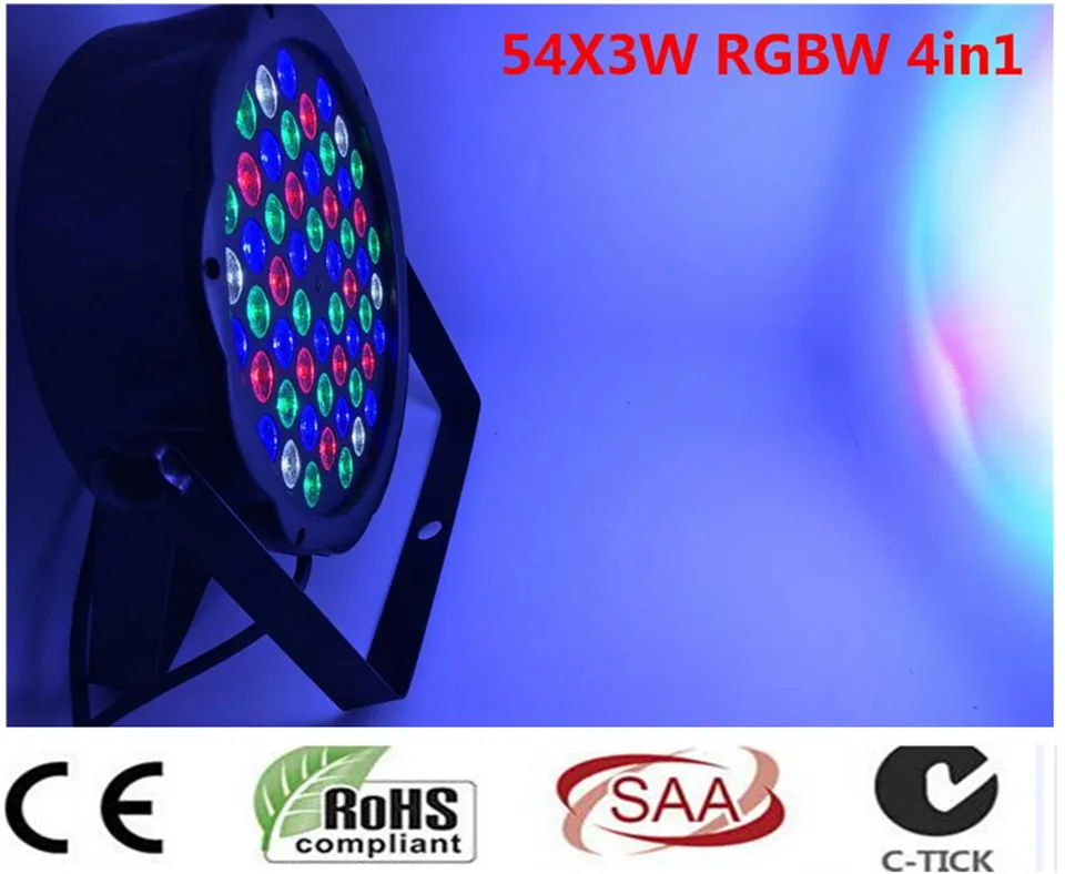 2 шт./54x3 Вт 4в1 LED Par Light RGBW Дискотека DJ Чистящая лампа DMX 512 оборудование сценическое