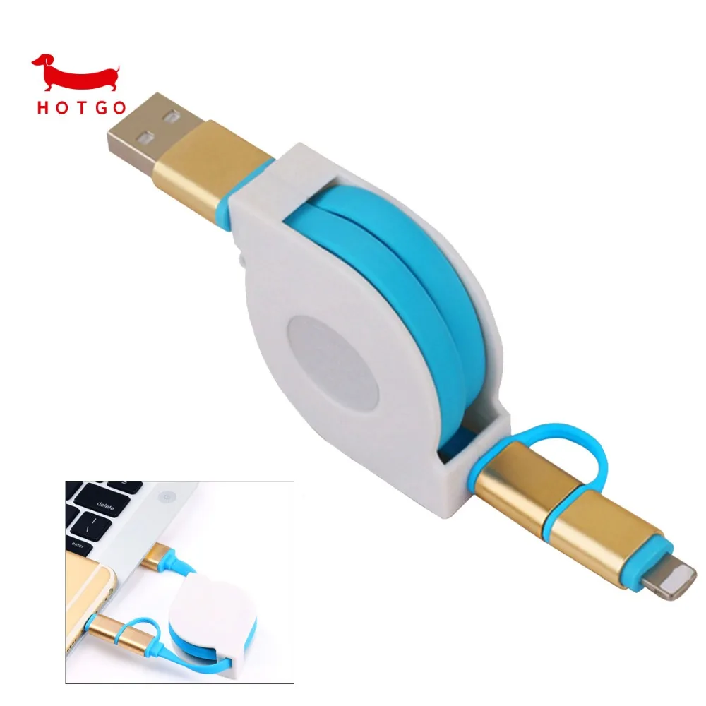 Дело hotgo 2 в 1 USB кабель для молнии IPhone X 8 7 SE Micro Android Зарядное устройство данных