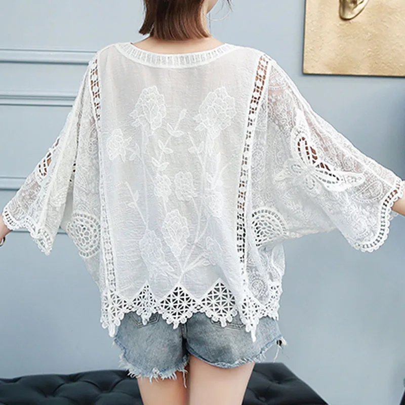 Fashion Womens Tops And Blouses 2021 Ladies Tops Lace Blouse Shirt Shirts Loose White Shirts Hollow Out V-Neck Clothes 4479 50
Fashion Womens Tops And Blouses 2021 Ladies Tops Lace Blouse Shirt Shirts Loose White Shirts Hollow Out V-Neck Clothes 4479 50