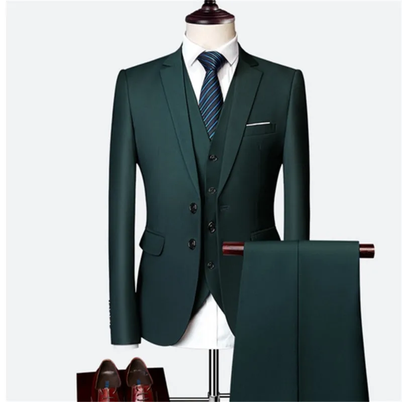 New Male Business Slim Suits Sets Wedding Dress Three-Piece Jacket + Pant + Vest Suit Blazers Fashion Coat Trousers Waistcoat
New Male Business Slim Suits Sets Wedding Dress Three-Piece Jacket + Pant + Vest Suit Blazers Fashion Coat Trousers Waistcoat