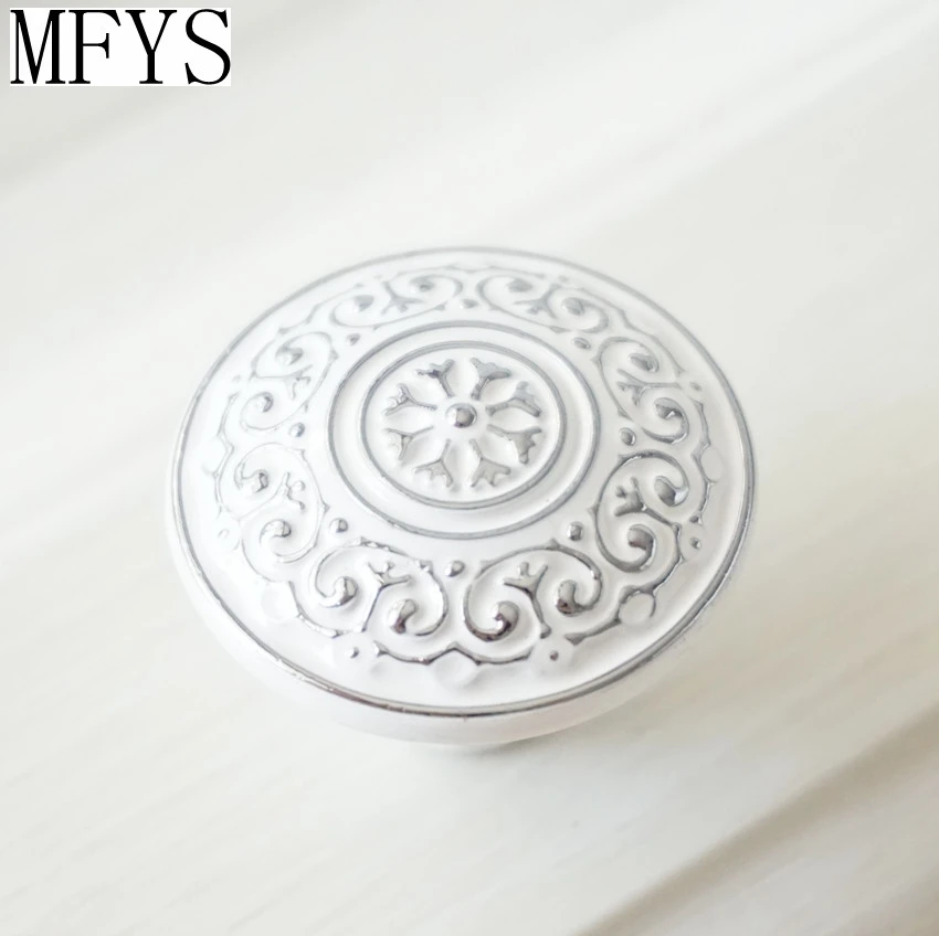 MFYS Zinc Alloy Cabinet Pulls Handles White Silver Round Door Knobs Wardrobe Closet Handle Kitchen Cupboard Furniture Hardware
MFYS Zinc Alloy Cabinet Pulls Handles White Silver Round Door Knobs Wardrobe Closet Handle Kitchen Cupboard Furniture Hardware