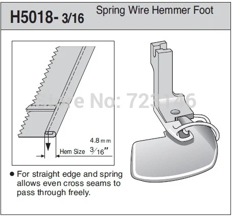 MADE IN TAIWAN LOCKSTITCH BRAID OR TAPE STRAIGHT Spring wire hemmer foot H5018 3/16
MADE IN TAIWAN LOCKSTITCH BRAID OR TAPE STRAIGHT Spring wire hemmer foot H5018 3/16