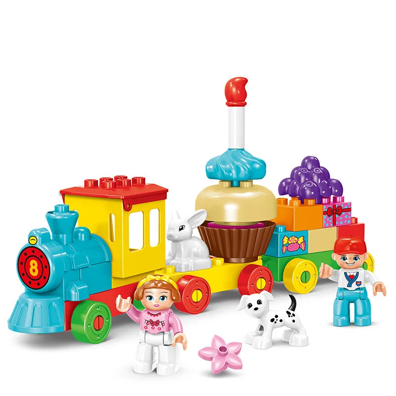 Diy Fruit Animals Birthday Cake Train Building Blocks Bricks Toys for Children Compatible with Duploed Birthday kids xmas Gifts
Diy Fruit Animals Birthday Cake Train Building Blocks Bricks Toys for Children Compatible with Duploed Birthday kids xmas Gifts