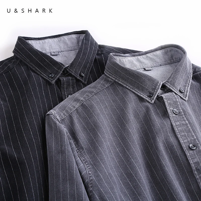 U & SHARK Тонкий полосатые рубашки для мужчин одежда в Корейском стиле; Сезон осень для мужчин рубашка с длинными рукавами 100% хлопковая рубашка ...
U & SHARK Тонкий полосатые рубашки для мужчин одежда в Корейском стиле; Сезон осень для мужчин рубашка с длинными рукавами 100% хлопковая рубашка ...