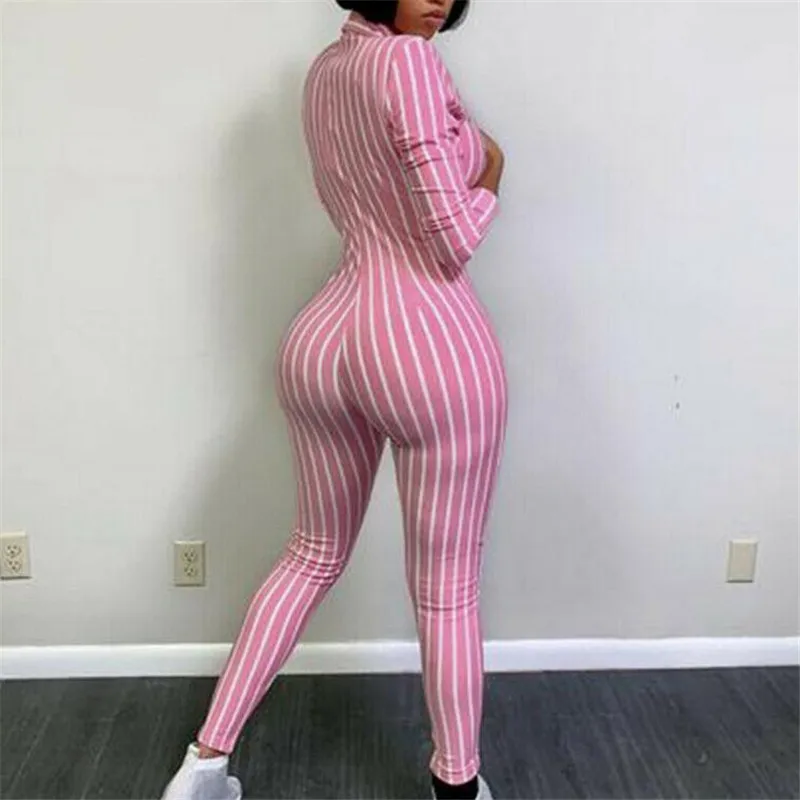 Women Autumn Leotard Playsuit New Sexy V-neck Long Sleeves Trousers Striped Jumpsuit Female Fashion Long Bodycon Romper Hot Sale
Women Autumn Leotard Playsuit New Sexy V-neck Long Sleeves Trousers Striped Jumpsuit Female Fashion Long Bodycon Romper Hot Sale