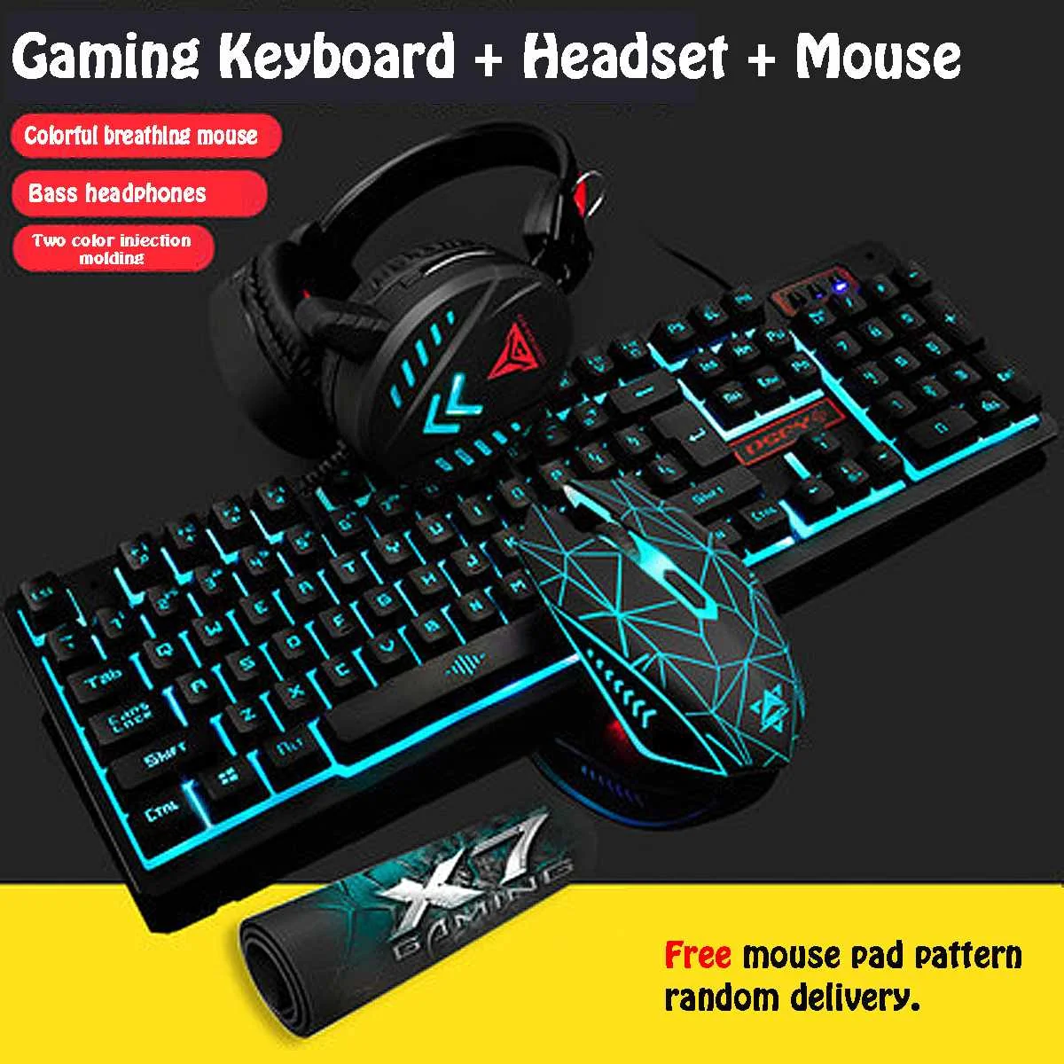 NEW Gaming Mouse Mechanical Home Headset Backlight Ergonomic Keyboard Set USB Wired Pad Computer Desktop Waterproof Accessories
NEW Gaming Mouse Mechanical Home Headset Backlight Ergonomic Keyboard Set USB Wired Pad Computer Desktop Waterproof Accessories