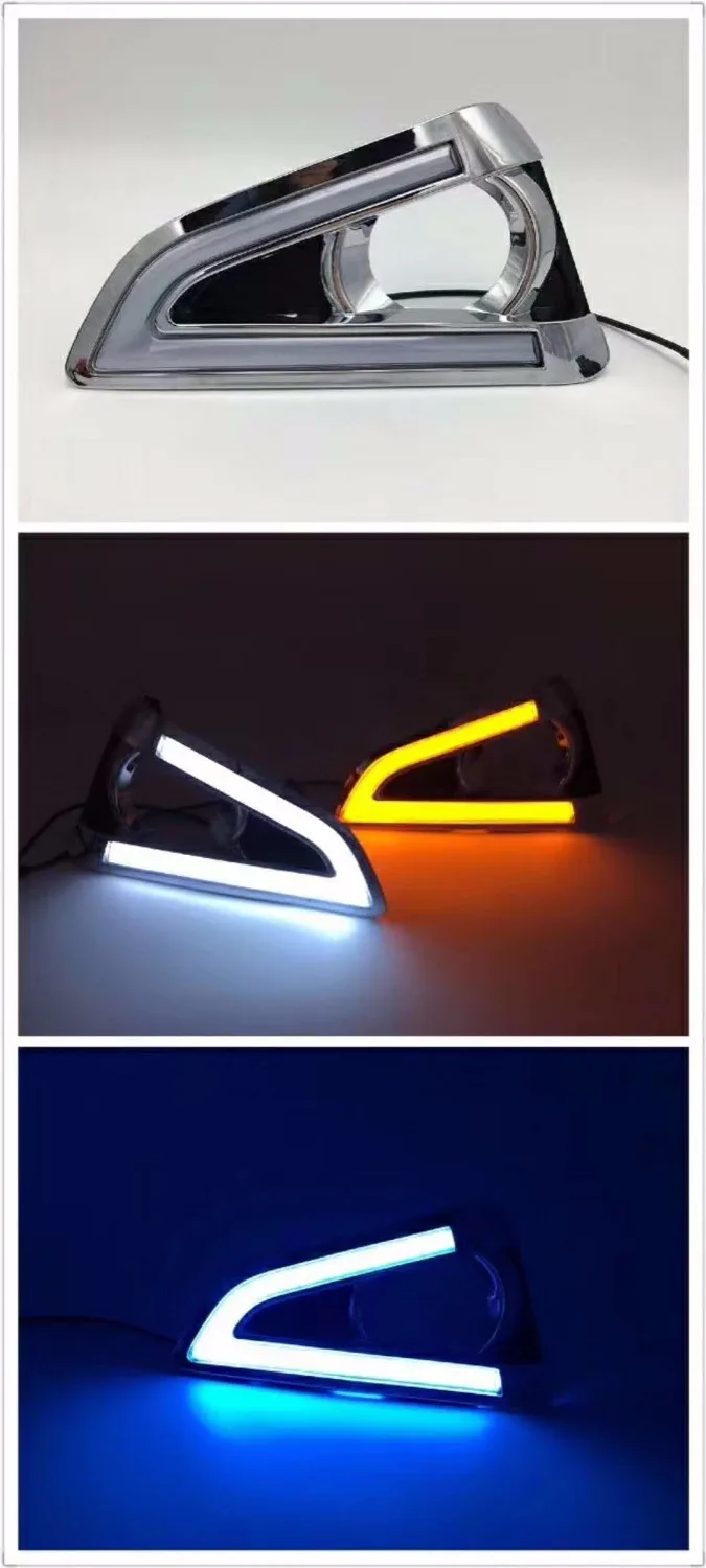 Qirun led drl daytime running light for TOYOTA mark x Reiz with yellow turn signals and blue night running light
Qirun led drl daytime running light for TOYOTA mark x Reiz with yellow turn signals and blue night running light