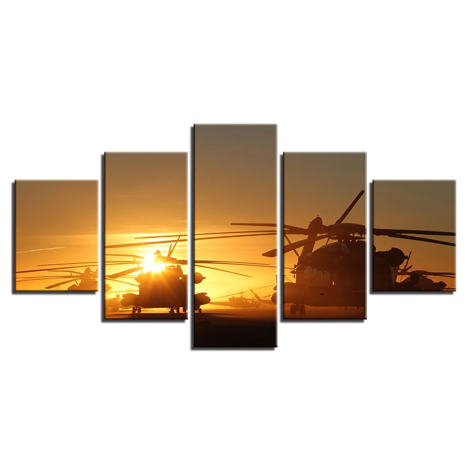Artryst Wall Art Painting Modular Pictures HD Printed 5 Panel Helicopters Sunset Landscape Home Decor Living Room Modern Canvas
Artryst Wall Art Painting Modular Pictures HD Printed 5 Panel Helicopters Sunset Landscape Home Decor Living Room Modern Canvas