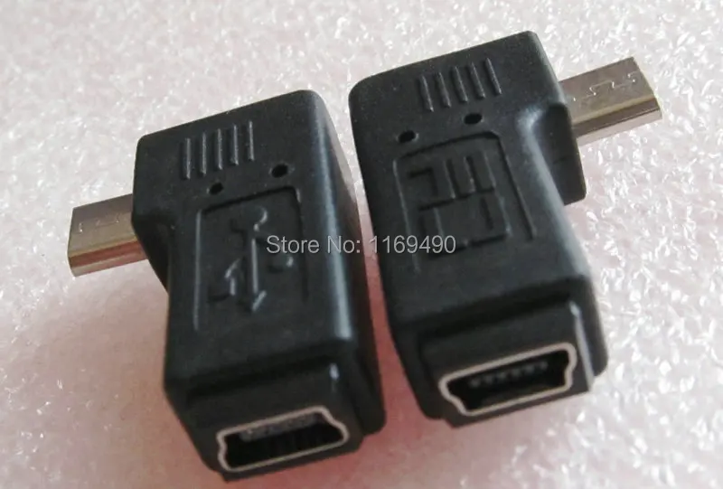 1 пара микро usb штекер левый + правый угол 90 градусов к Мини 5 контактный разъем