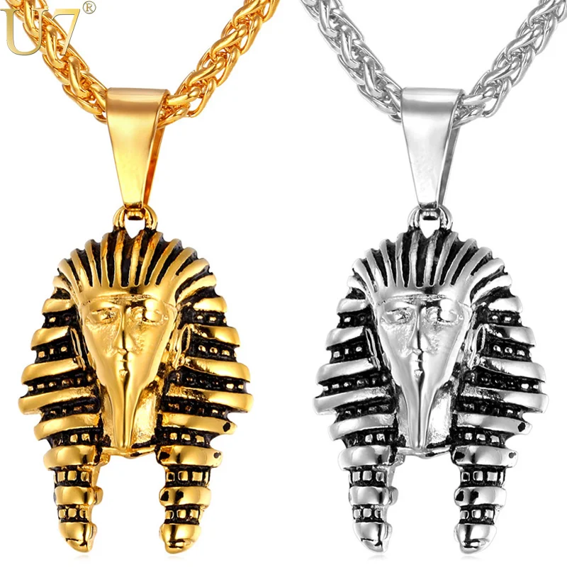 U7 Ancient Egypt Charm Necklace Pharaoh King Gold Color Stainless Steel Necklaces & Pendants Vintage Jewelry For Men/Women P766
U7 Ancient Egypt Charm Necklace Pharaoh King Gold Color Stainless Steel Necklaces & Pendants Vintage Jewelry For Men/Women P766