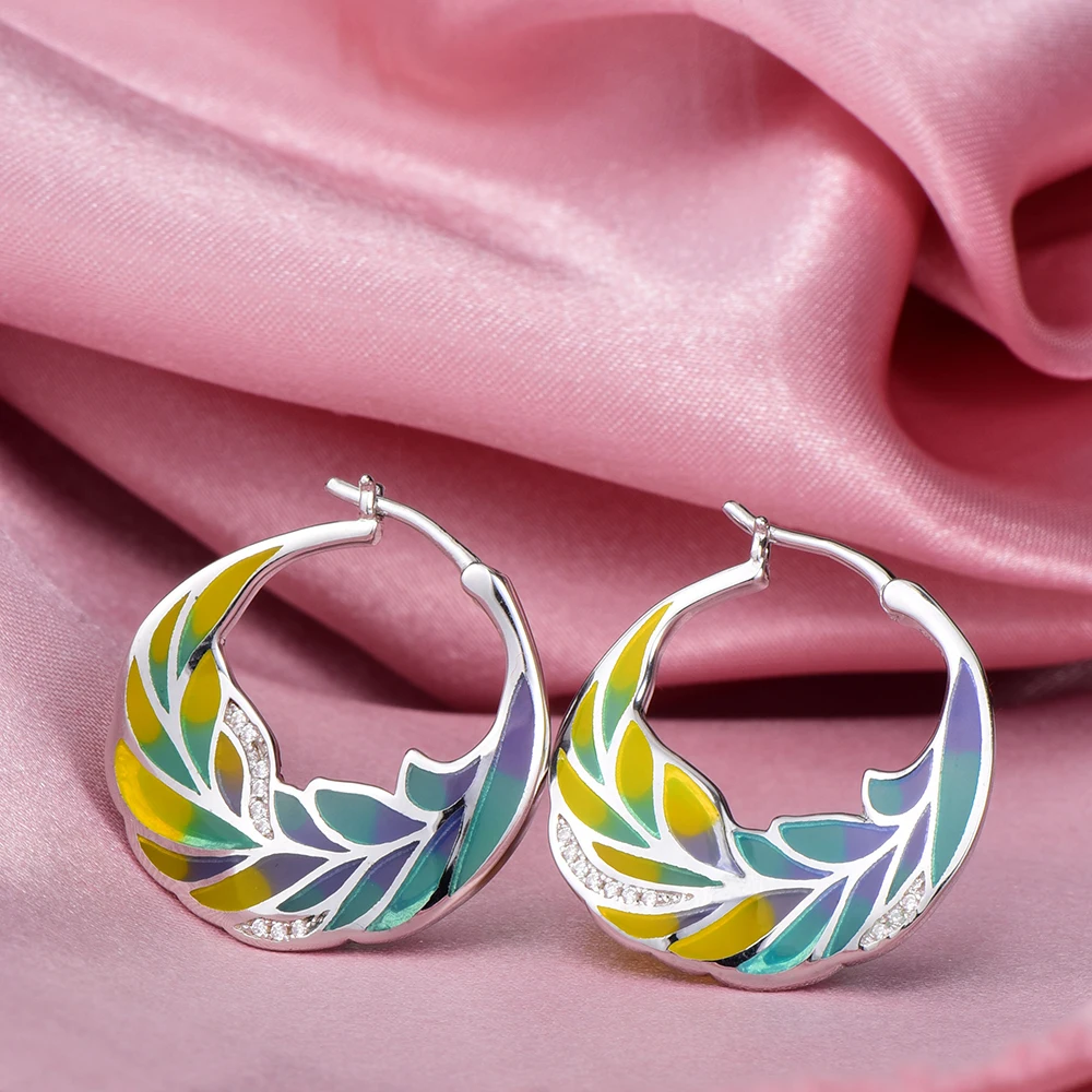 RainMarch Leaf Enamel Silver Earrings For Woman 925 Sterling Silver Earring Cubic Zirconia Handmade Enamel Party Jewelry
RainMarch Leaf Enamel Silver Earrings For Woman 925 Sterling Silver Earring Cubic Zirconia Handmade Enamel Party Jewelry