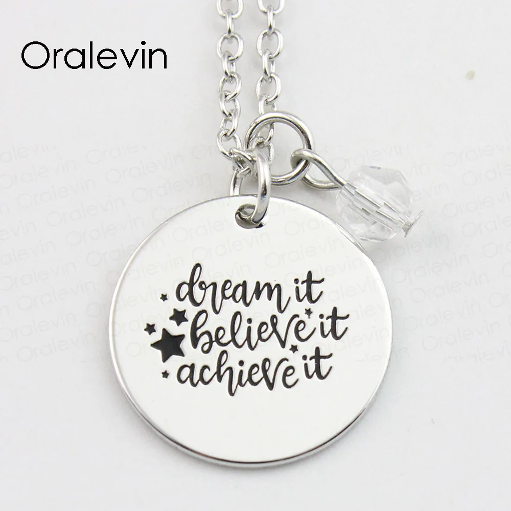 DREAM IT BELIEVE IT reach IT Inspirational штампованный вручную кулон на заказ, ожерелье, Подарочные ювелирные изделия, 10 шт./лот, # LN891
DREAM IT BELIEVE IT reach IT Inspirational штампованный вручную кулон на заказ, ожерелье, Подарочные ювелирные изделия, 10 шт./лот, # LN891