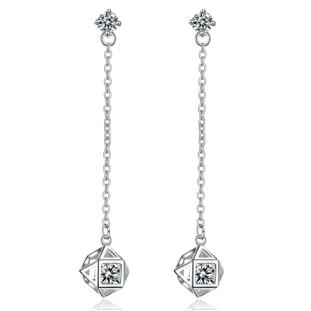 New Simple 925 Sterling Silver Shiny Zircon Cube 925 Sterling Silver Long Tassel Earrings For Women oorbellen Drop Shipping
New Simple 925 Sterling Silver Shiny Zircon Cube 925 Sterling Silver Long Tassel Earrings For Women oorbellen Drop Shipping