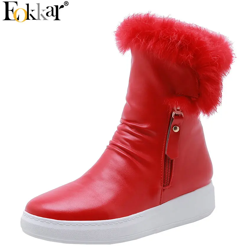 Eokkar 2020 Women Ankle Boots Winter Boots All Match Elegant Pu Leather Wedges Heel Round Toe Zipper Ladies Boots Big Size 34-40
Eokkar 2020 Women Ankle Boots Winter Boots All Match Elegant Pu Leather Wedges Heel Round Toe Zipper Ladies Boots Big Size 34-40