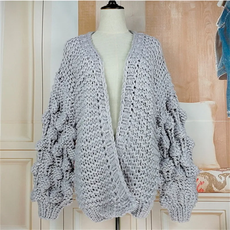2019 autumn and winter new pure hand-woven ball ball lantern sleeve sweater coat female
2019 autumn and winter new pure hand-woven ball ball lantern sleeve sweater coat female
