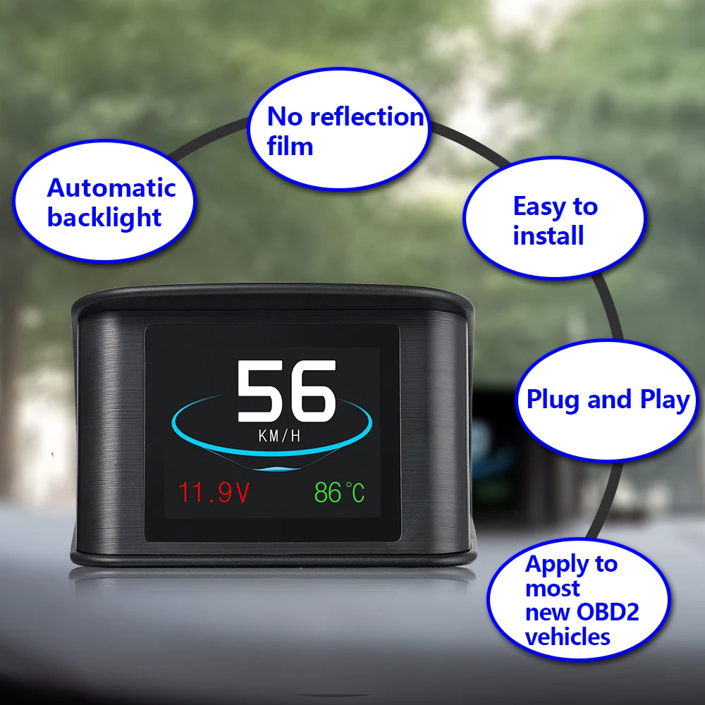 P10 Car HUD Head-Up Display OBD2 Digital Car Speedometer Speed Projector Auto OBD 2 Display Alarm System
P10 Car HUD Head-Up Display OBD2 Digital Car Speedometer Speed Projector Auto OBD 2 Display Alarm System