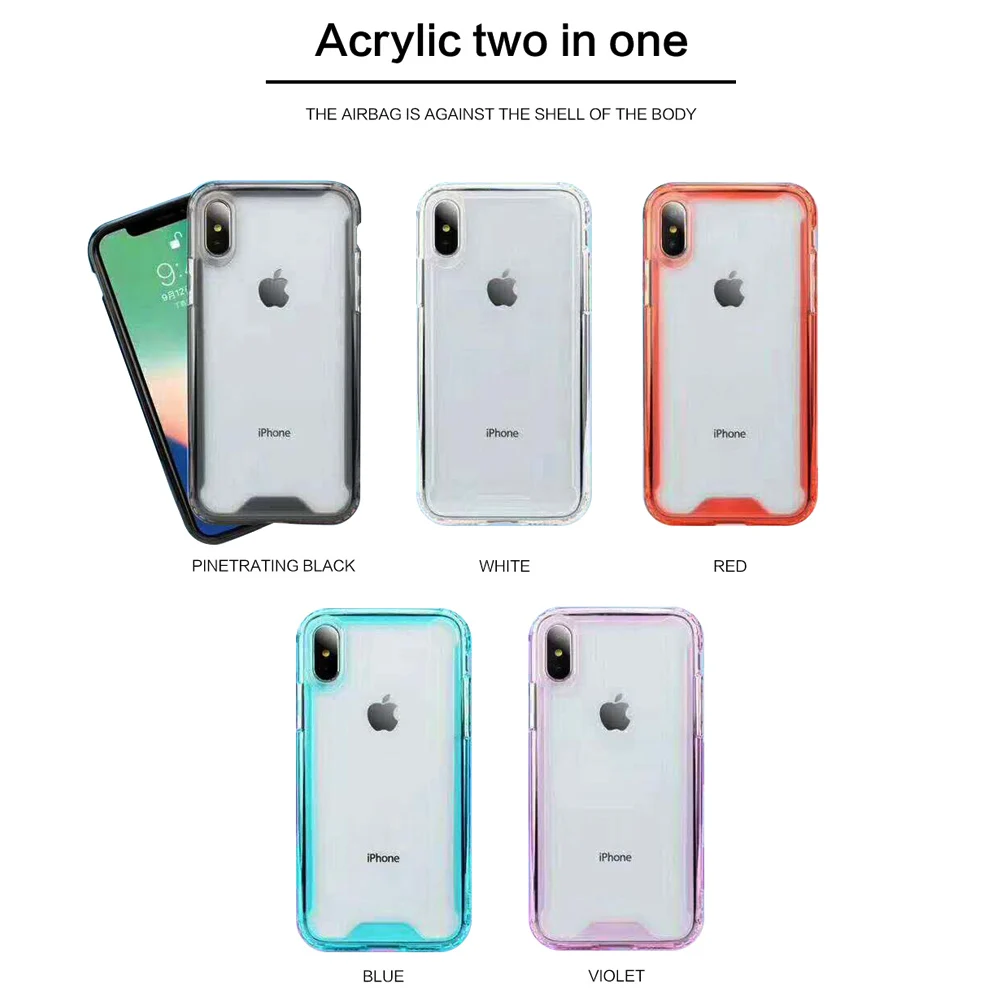 Silicone 2in1Transparent Shockproof Cover Clear PC Back Phone Case For iPhone 7 8 6 6S Plus X XR XS Max
Silicone 2in1Transparent Shockproof Cover Clear PC Back Phone Case For iPhone 7 8 6 6S Plus X XR XS Max