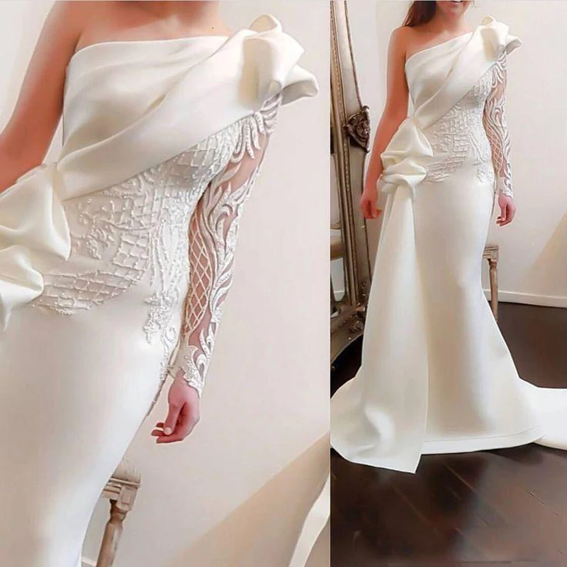 Evening Gowns Robe de bal Prom Gown One Shoulder abiye vestido de festa Party Dress Mermaid Floor Length Formal Dresses Lace
Evening Gowns Robe de bal Prom Gown One Shoulder abiye vestido de festa Party Dress Mermaid Floor Length Formal Dresses Lace