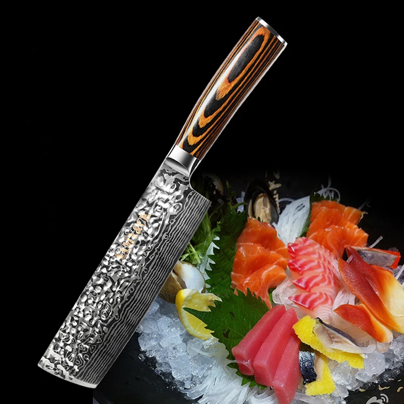 Kitchen Knives 7"Inch Stainless Steel Chef Knife High Grade 7Cr17 Frozen Meat Cutter Wood Handle Identation blade Cooking Tools
Kitchen Knives 7"Inch Stainless Steel Chef Knife High Grade 7Cr17 Frozen Meat Cutter Wood Handle Identation blade Cooking Tools
