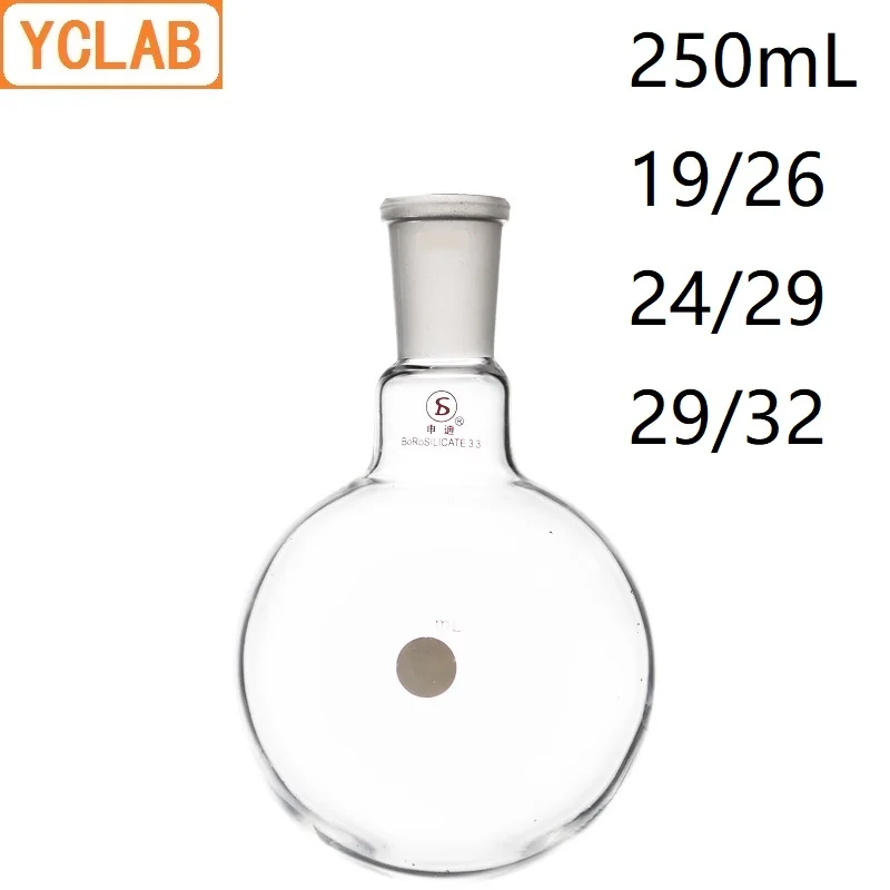 YCLAB 250mL 19/26 & 24/29 & 29/32 Boiling Flask Round Bottom Boro 3.3 Glass Standard Ground Mouth Distilling Distillation
YCLAB 250mL 19/26 & 24/29 & 29/32 Boiling Flask Round Bottom Boro 3.3 Glass Standard Ground Mouth Distilling Distillation