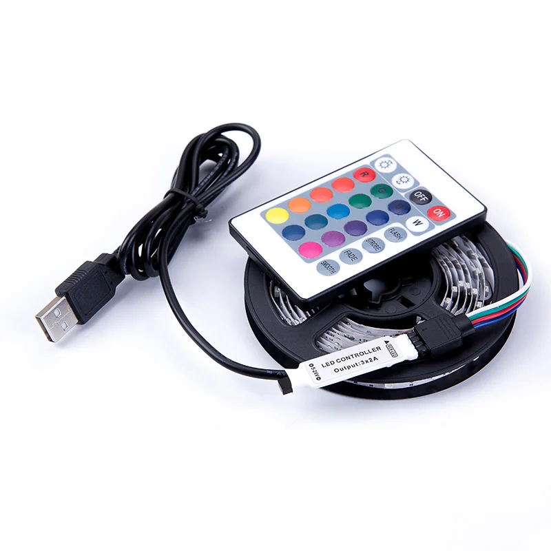 Гибкая светодиодная лента 5 в постоянного тока USB RGB SMD 3528 светодиодные светильник