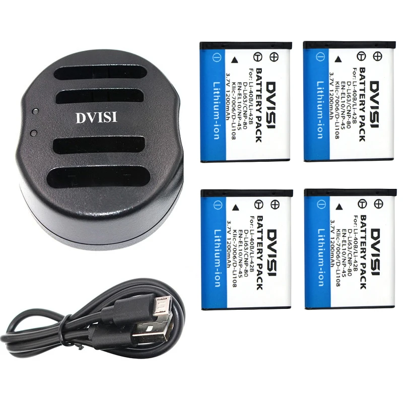 4Pcs DVISI LI-40B LI-42B Li 40B 42B Battery + Charger kit for Olympus Stylus 1040 1050W 1060 1070 1200 7000 7010 7020 7030 7040
4Pcs DVISI LI-40B LI-42B Li 40B 42B Battery + Charger kit for Olympus Stylus 1040 1050W 1060 1070 1200 7000 7010 7020 7030 7040