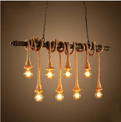 Retro Water Pipe Lamp Vintage Pendant Light Hemp Rope Loft Industrial Lighting Bar Cafe Light Fixtures
Retro Water Pipe Lamp Vintage Pendant Light Hemp Rope Loft Industrial Lighting Bar Cafe Light Fixtures