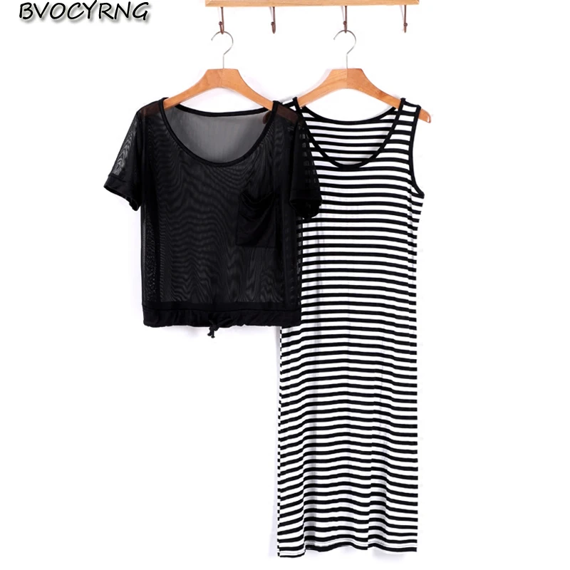 New Spring Summer Women 2 Piece Dress 2018 Fashion Big Size Women Short Sleeves Loose Tops + stripe Vest Dresses Ladies Suit
New Spring Summer Women 2 Piece Dress 2018 Fashion Big Size Women Short Sleeves Loose Tops + stripe Vest Dresses Ladies Suit