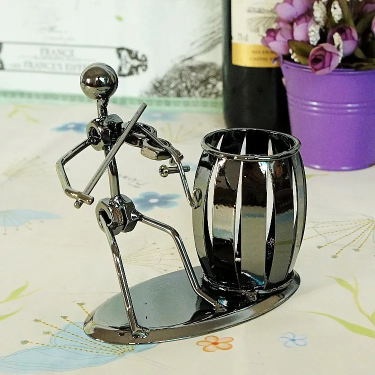 Novelty Metal Violinist Pencil Holder as Desk Organizer , Creative Metal Man Play the Violin Pen Holder
Novelty Metal Violinist Pencil Holder as Desk Organizer , Creative Metal Man Play the Violin Pen Holder
