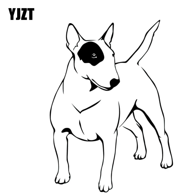 YJZT 10.5CM*15CM Bull Terrier Sticker Animals Dogs Vinyl Car Decal Black/Silver C10-00258 | Stickers