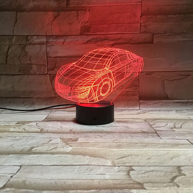 Ночник для гоночного автомобиля 3D лампа подарок на день рождения лимузин
